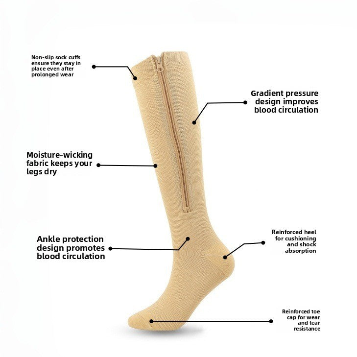 Sports Compression Socks with Zipper